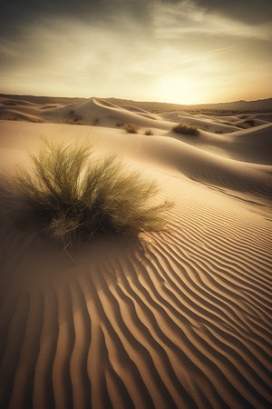 Sand dunes in the Sahara desert, Morocco. Nature background.の素材