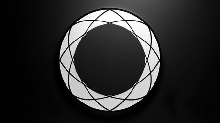 letter O in black wall (3d render) with white patternの素材