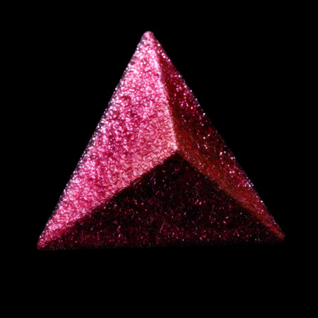 A close up shot of a glittering red rhinestone on a black backgroundの素材