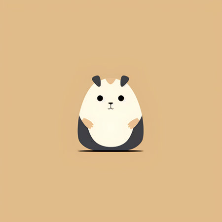 Cute hamster icon in flat design style. Vector illustration.の素材