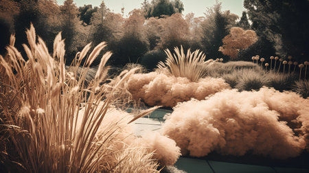 Beautiful autumn landscape in the park. Color toning applied.の素材