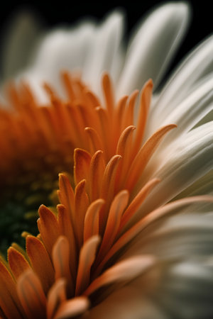 close up of gerbera daisy flower, shallow depth of fieldの素材