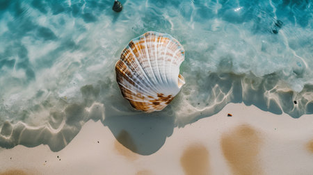 Seashells on the beach. Beautiful seascape.の素材