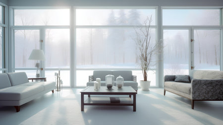 Modern bright interiors apartment 3D rendering illustration computer generated image not photosの素材