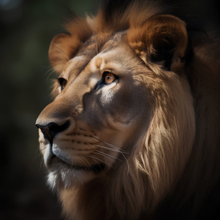 Portrait of a male lion (Panthera leo)の素材