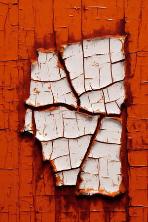 Grunge rusty metal background with cracked paint. 3d illustrationの素材
