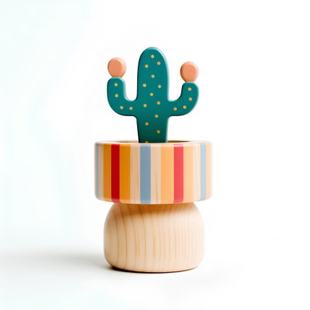 Cactus in a pot isolated on white background. 3d illustrationの素材