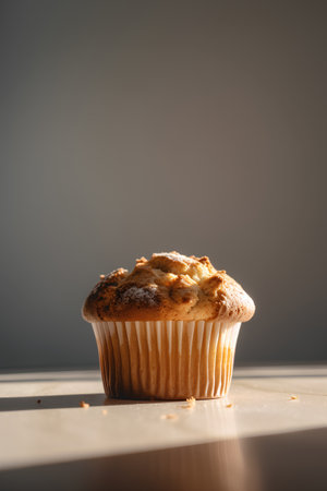 Delicious muffin on a wooden table. Selective focus.の素材