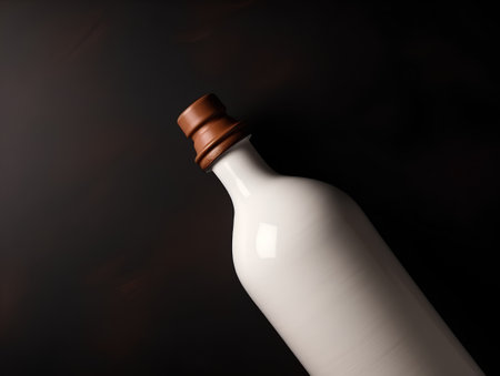 Bottle of milk on a dark background. 3d rendering.の素材