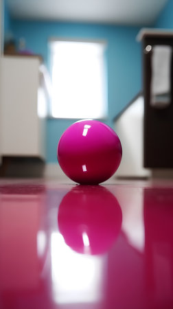 Easter egg on the floor in a room with a blurred backgroundの素材