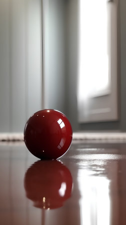 Red ball on the floor in the living room. 3d renderingの素材