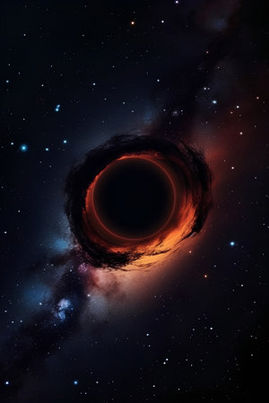 Black hole in space with stars and nebula. Elements of this image furnished by NASAの素材