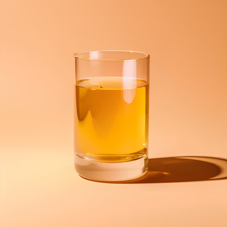 whiskey in a glass on an orange background. 3d renderingの素材