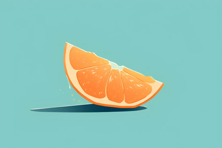 Orange slice isolated on blue background. Vector illustration. Eps 10.の素材