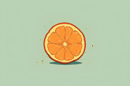 Citrus fruit vector illustration. Hand drawn slice of orange.の素材
