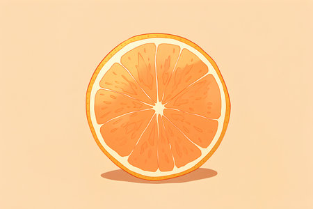 Half of orange fruit isolated on a white background. Vector illustration.の素材