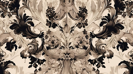 Seamless baroque floral pattern in Victorian style. Vector illustrationの素材
