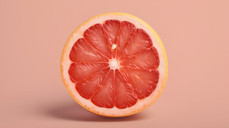 Half of grapefruit on pink background. Minimal concept. 3D Renderingの素材
