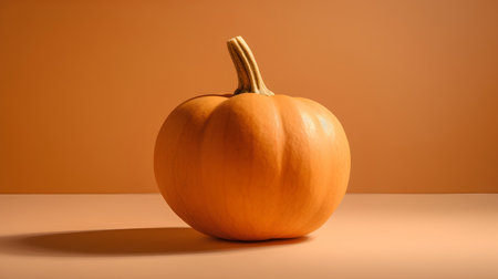 Pumpkin on orange background. Halloween concept. 3D Renderingの素材