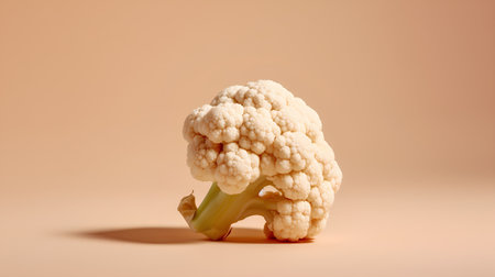 Cauliflower on a beige background. 3d rendering.の素材