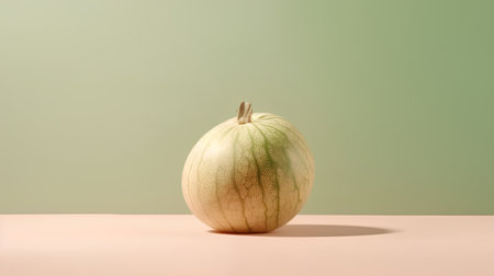 Ripe melon on a pastel background. 3d renderの素材