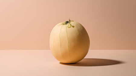 Ripe melon on a beige background. 3d renderingの素材