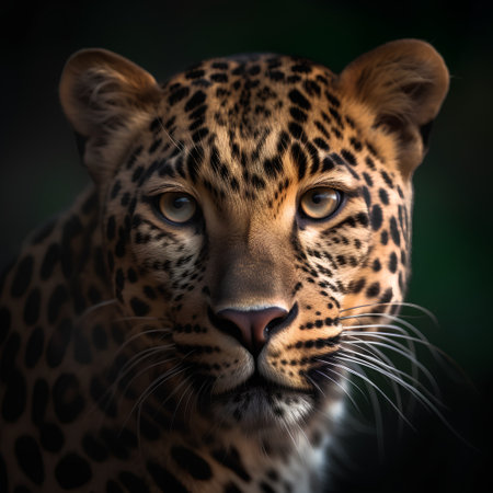 Close up portrait of a leopard, Panthera pardus.の素材