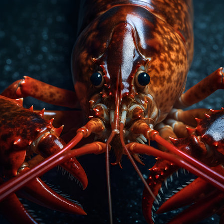 Crayfish on a dark background. Close-up. Macro.の素材