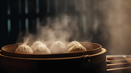 steamed dumpling in bamboo steamer, chinese cuisineの素材