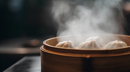 steamed dumpling in bamboo steamer, chinese cuisineの素材