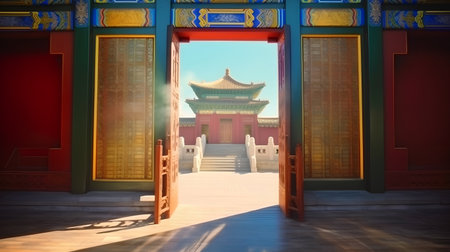 Chinese traditional gate in the Forbidden City, Beijing, China, Asiaの素材