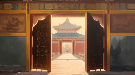 The gate of Gyeongbokgung Palace in Seoul, South Koreaの素材