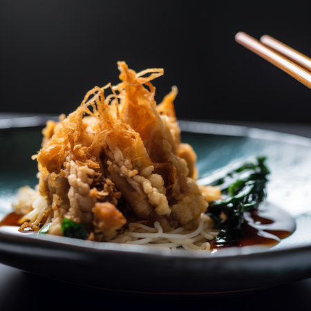 Crispy fried pork with rice vermicelli, Japanese foodの素材