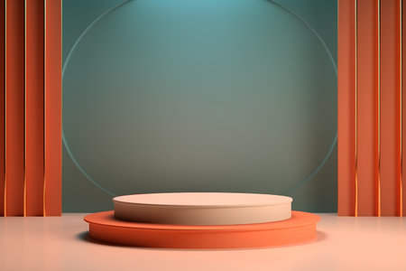 Abstract scene podium mockup. Award ceremony concept. 3d renderの素材