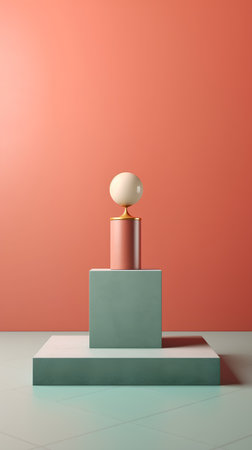 Podium for product presentation in minimal style. 3d render.の素材