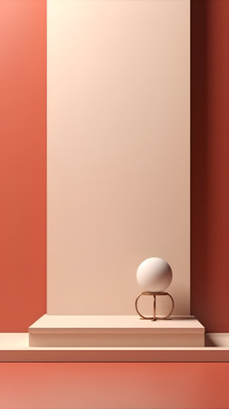 Abstract minimal background with geometric forms. 3d render, 3d illustration.の素材