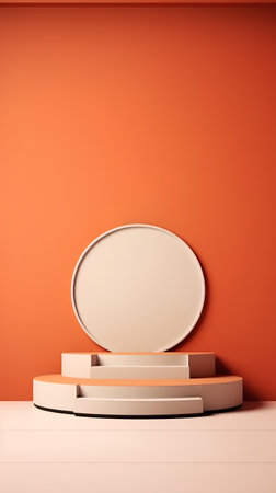 Abstract scene podium mockup. Award ceremony concept. 3d renderの素材
