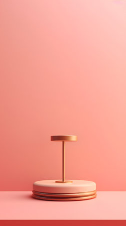Abstract minimal scene with geometrical forms. Pink background. 3d renderの素材
