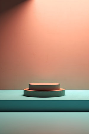 Abstract scene podium mockup. Award ceremony concept. 3d renderの素材