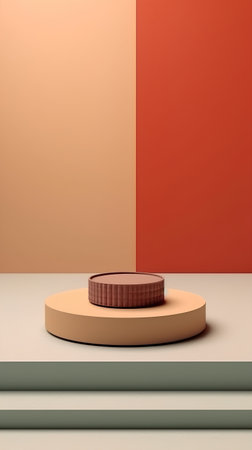 3d render of abstract background with geometric forms. podium for product presentation.の素材