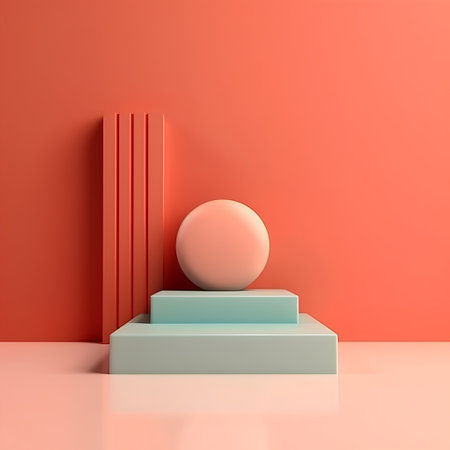3d render, abstract minimal scene with geometrical forms, podium for product presentationの素材