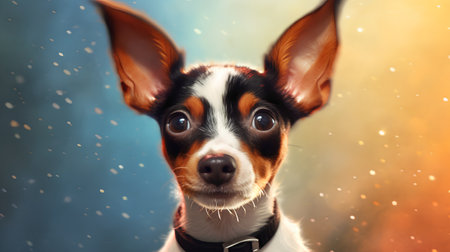 Portrait of a Chihuahua dog on a light backgroundの素材