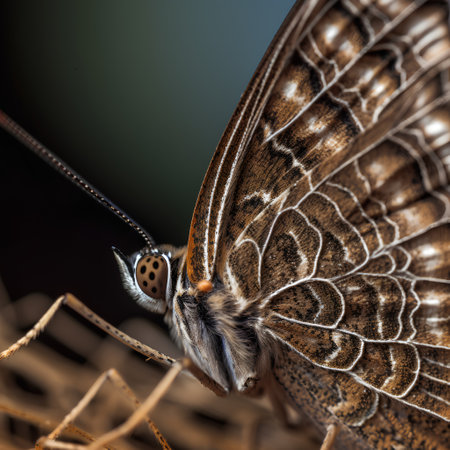Macro shot of a butterfly (Polyommatus icarus)の素材