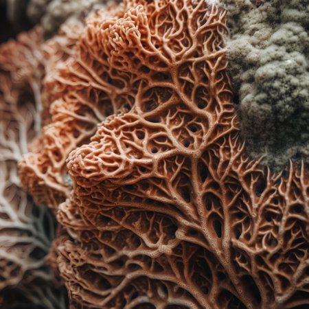 Beautiful coral close up macro photo. Selective focus. Shallow depth of fieldの素材
