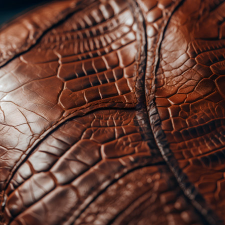 Crocodile leather texture, close-up. Brown backgroundの素材