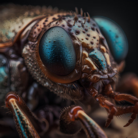 Macro shot of the eye of a cicada beetle.の素材