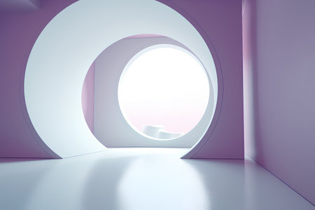 Minimalist interior design. 3D render. Abstract background.の素材