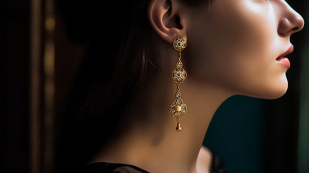 Fashion portrait of beautiful young woman with luxury jewelry. Jewelry.の素材