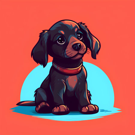Cute cartoon doggy. Vector illustration for t-shirt design.の素材