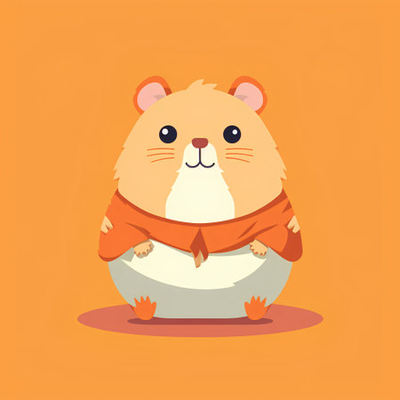 Hamster in a scarf. Cute cartoon hamster. Vector illustrationの素材